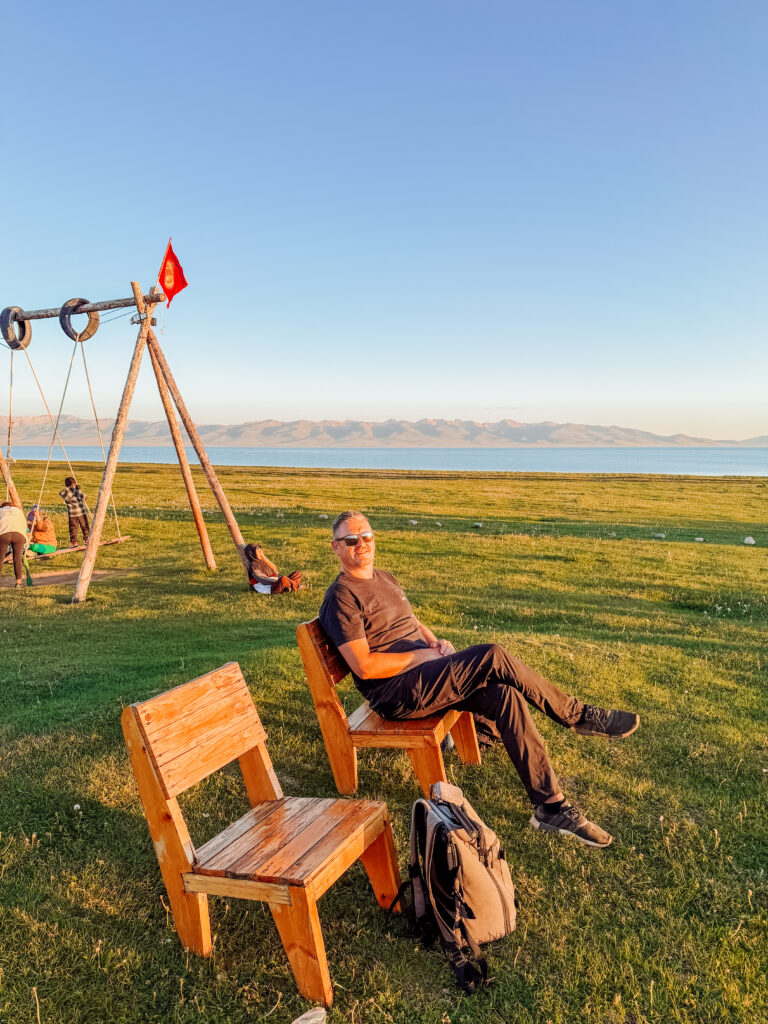 sunset at song kul lake