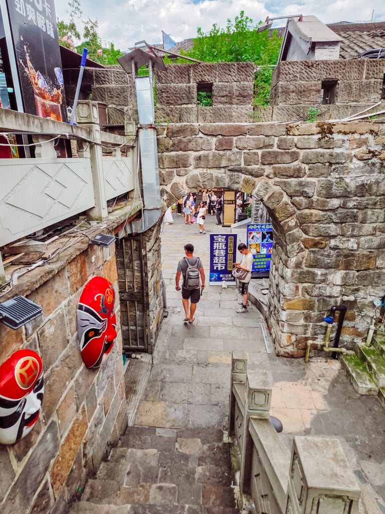 mike at the ancient city wall in dujiangyan