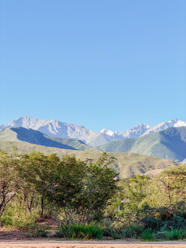 mountain views from issyk-kul lake