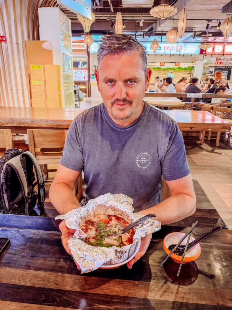 mike with the individual hot pot we found in chengdu