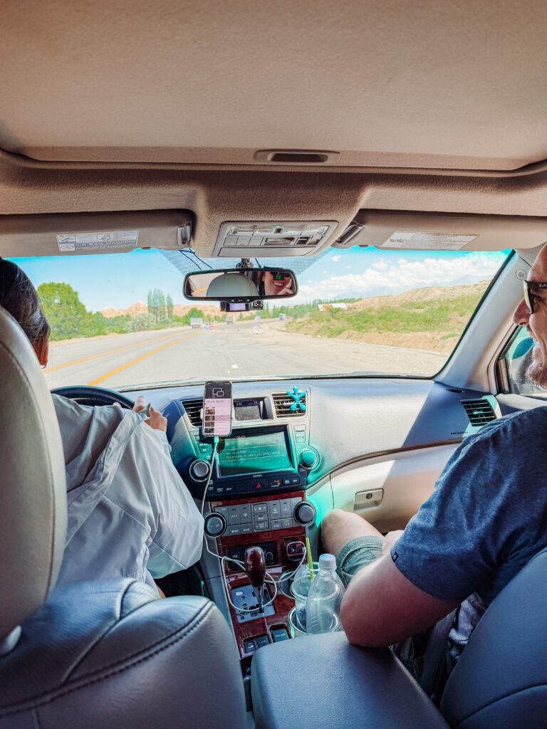 mike and our guide on our drives with kyrgyz riders