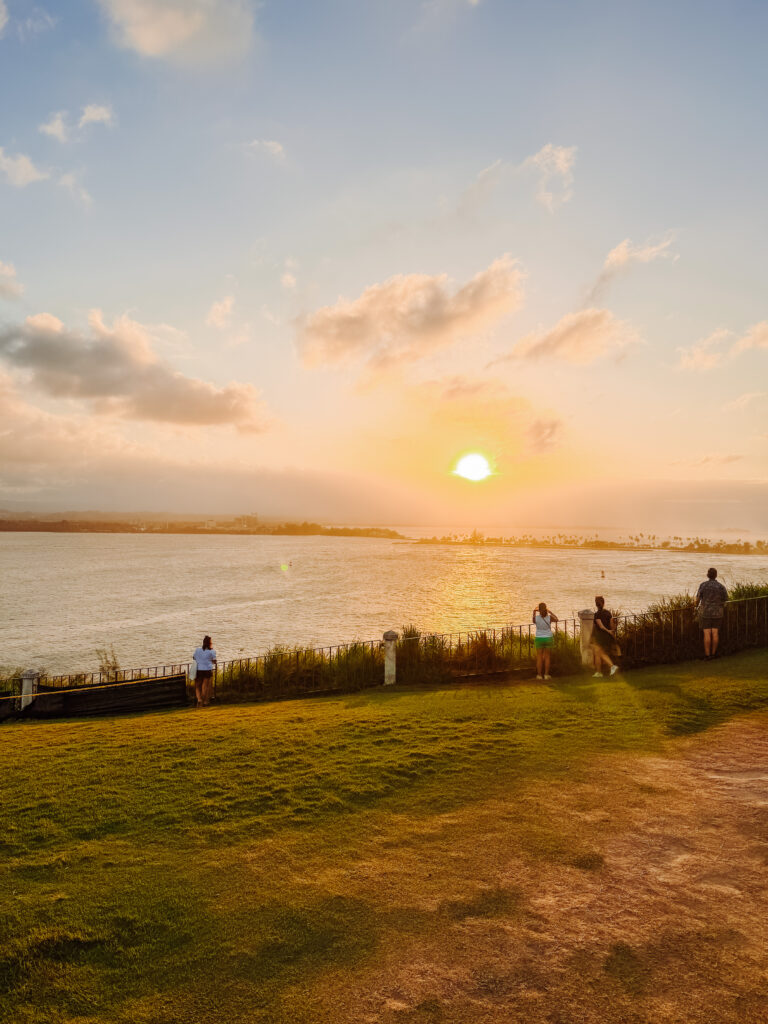 sunset views at the fort in old san juan puerto rico