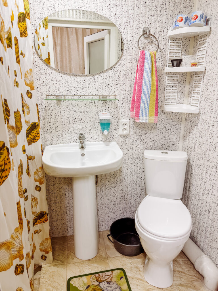 bathroom at our homestay in tamga
