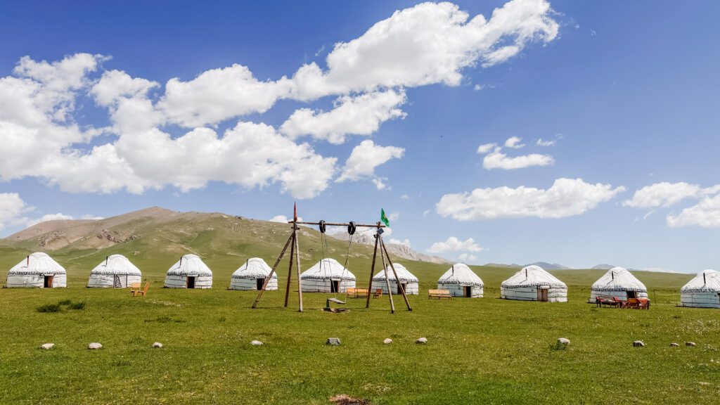staying in yurts at Song-Kul in Kyrgyzstan
