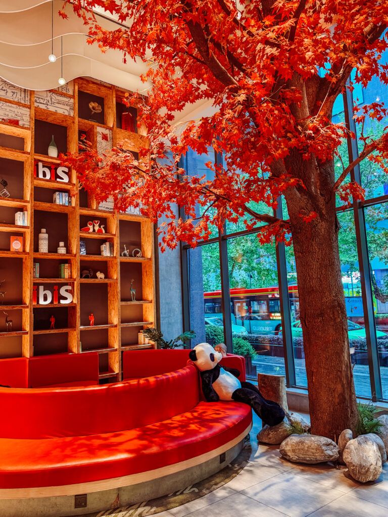 cute ibis hotel tree and panda