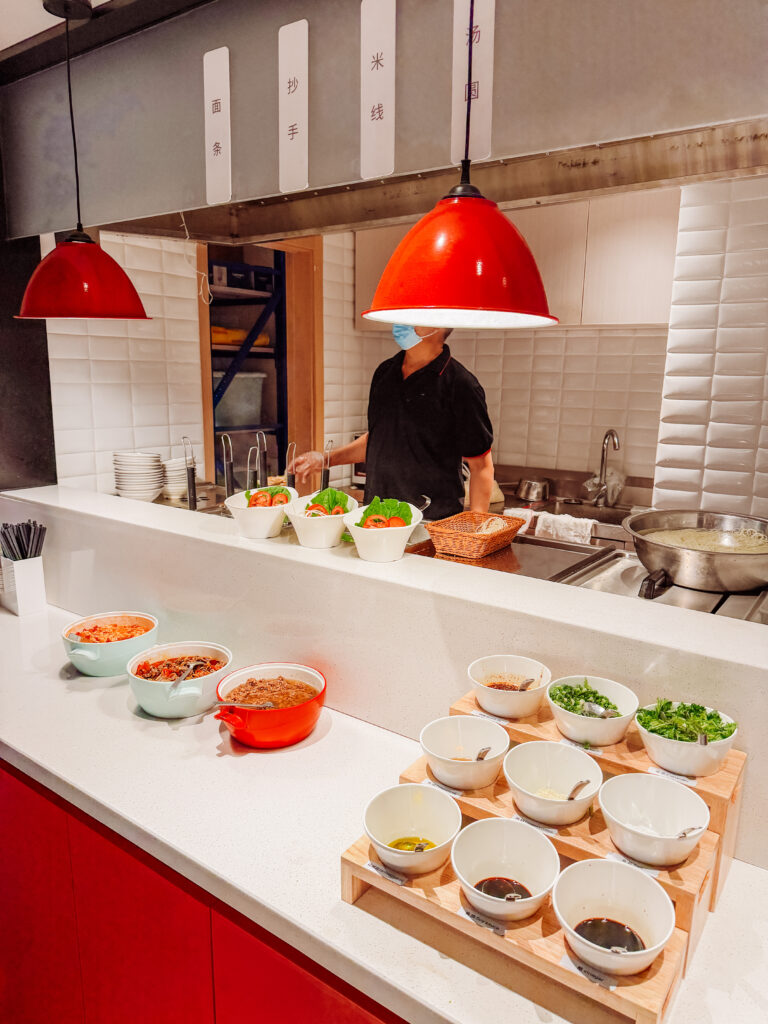 noodle station at ibis chengdu breakfast
