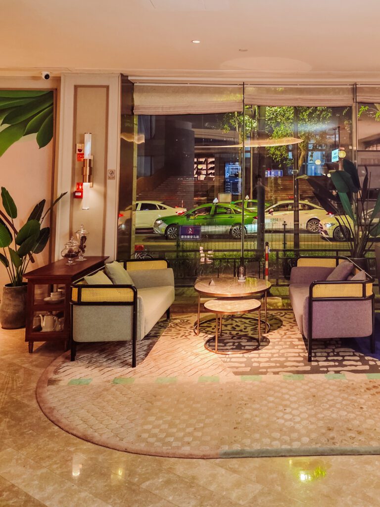 foyer at night in mercure chengdu