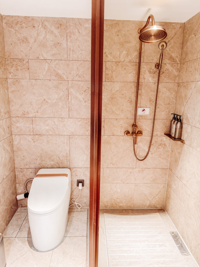 bathroom with separate at mercure chengdu