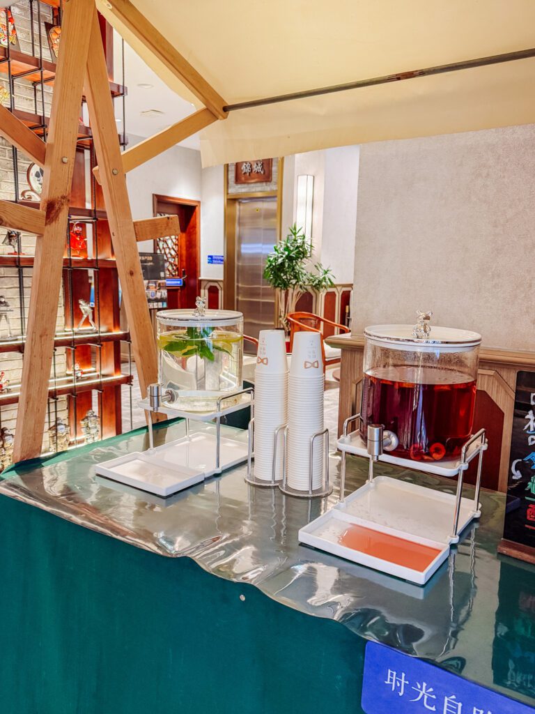 free juice station through the day at nostalgia hotel